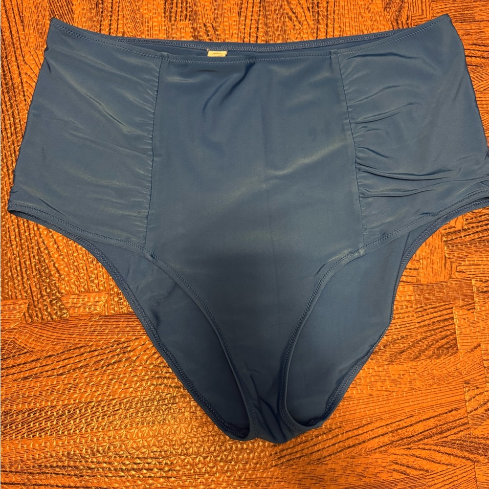 High-Waisted Blue Swim Bottoms